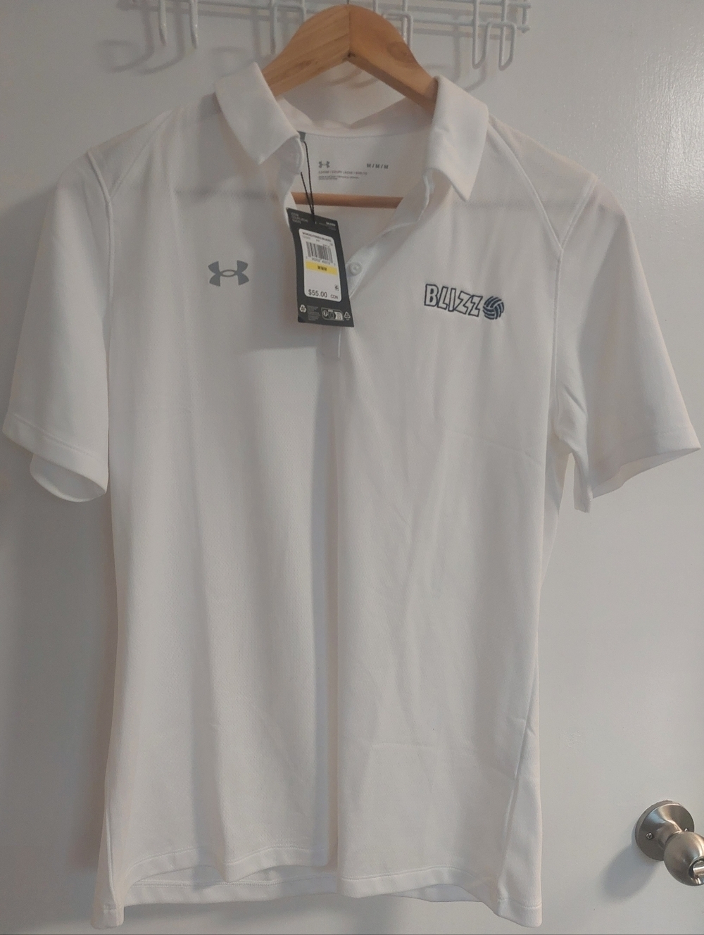 Under Armour White Men’s Performance Polo with BLIZZ Logo